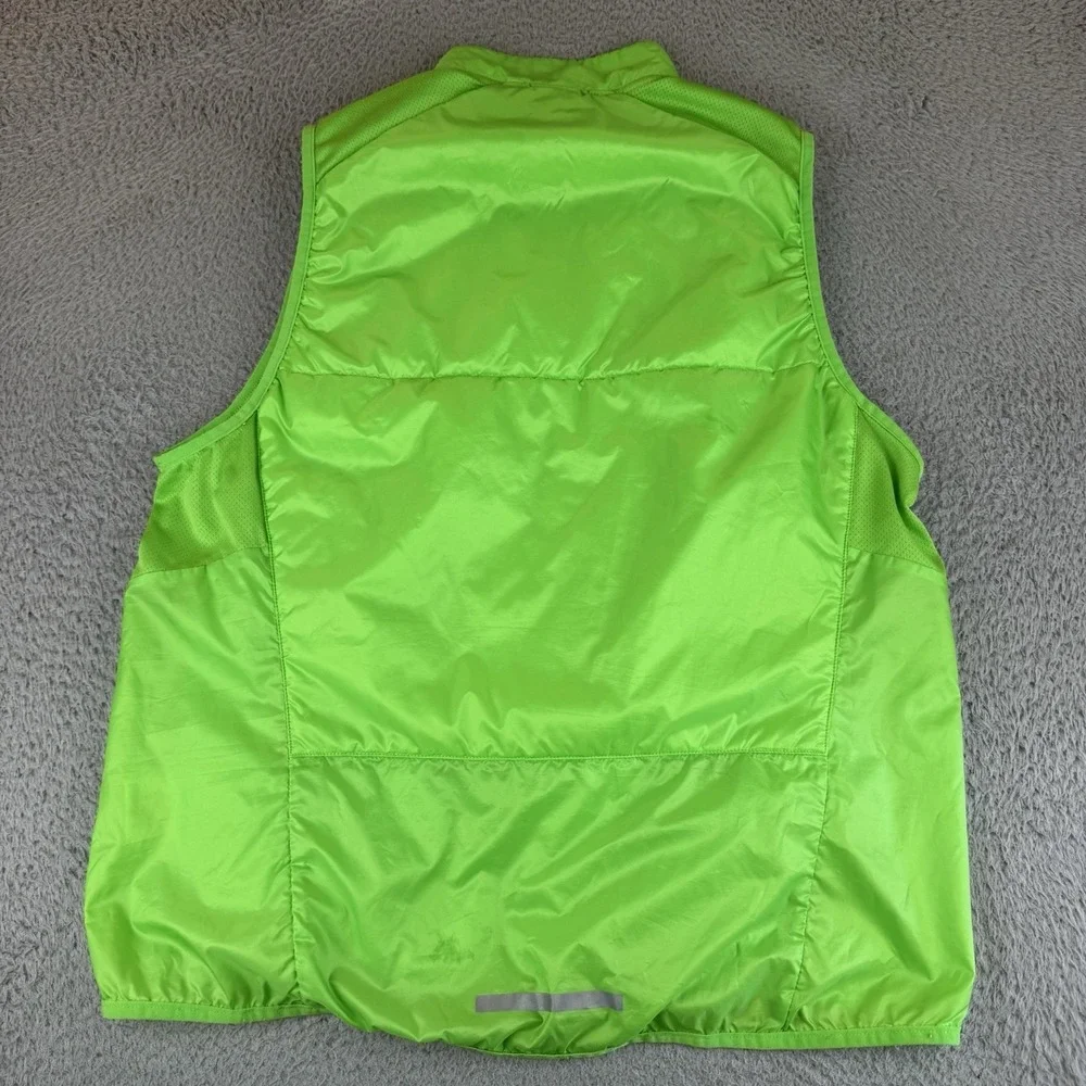 Nike Running Vest Mens XL Green Lightweight Insulated Polyfill Full Zip Pockets